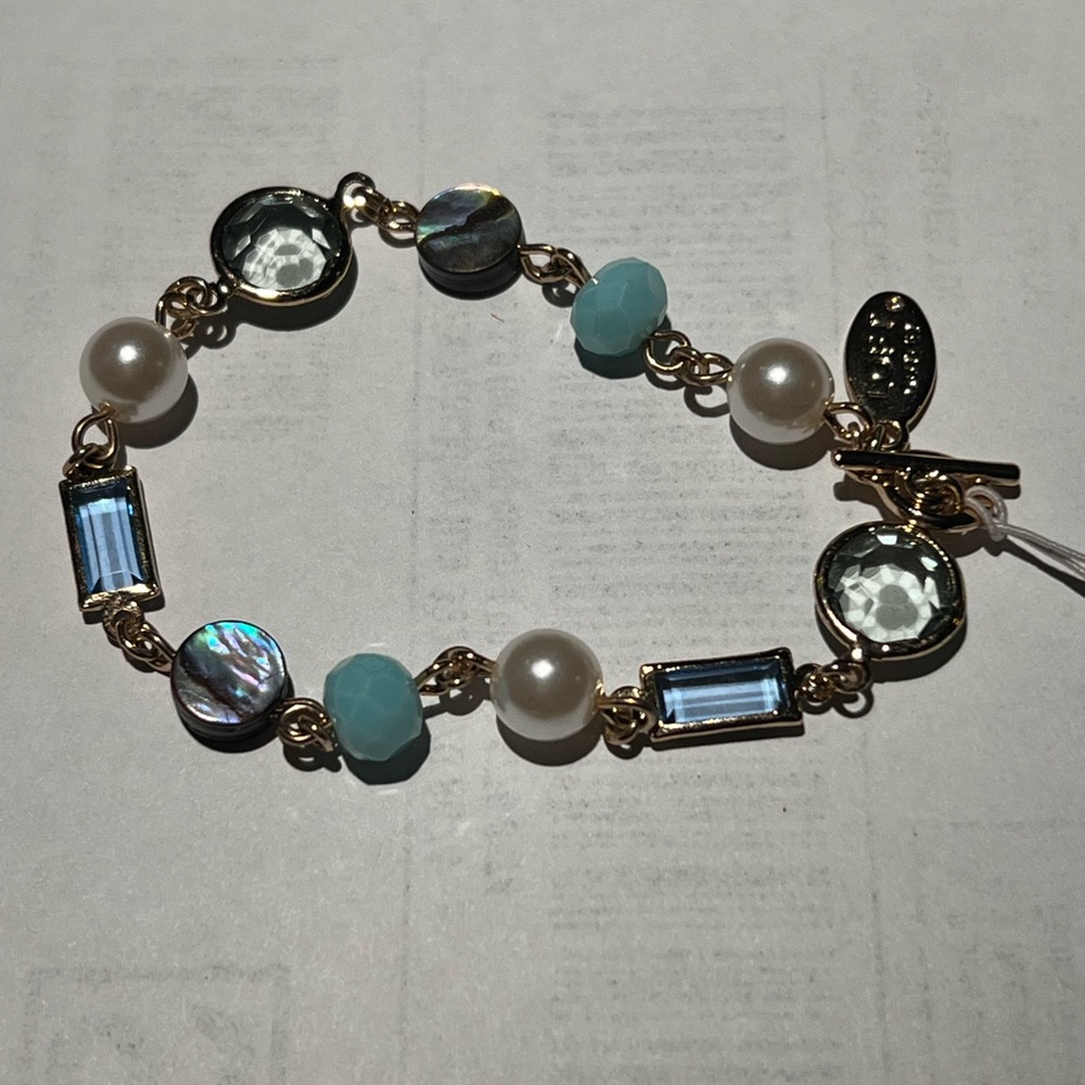 LOFT Gold and Blue Gemstone Bracelet